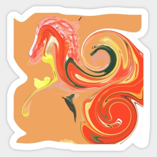 A Orange pony Sticker